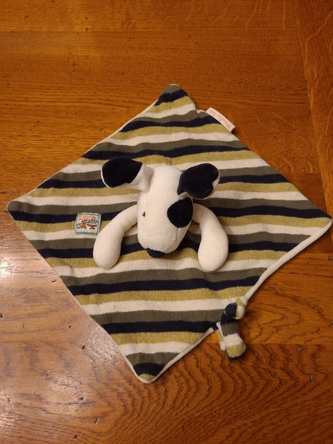 Doudou marionnette chien cocard noir La grande famille MOULIN ROTY ÉTAT NEUF