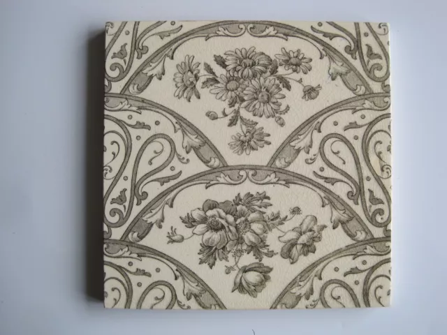 Antique Victorian Sage Green Aesthetic Floral Tile - Sherwin & Cotton C1890-1911