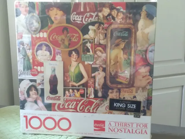 Vintage 1982 Thirst For Nostalgia Coca Cola 1000 Piece Jigsaw Puzzle, Sealed