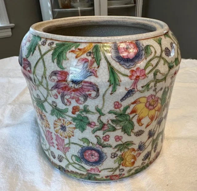 Vintage Chinese Famille Rose Porcelain Ginger Jar