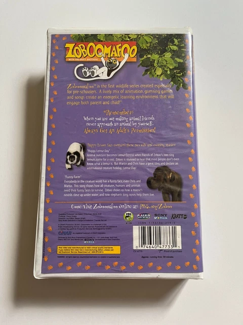 VINTAGE ZOBOOMAFOO VHS- "Happy Lemur Day" Kratt Bros- Like new -2001