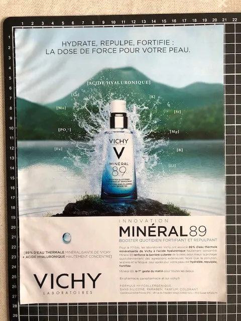 Publicité de presse- page de magazine de 2018 -Vichy - Minéral 89- French Ad