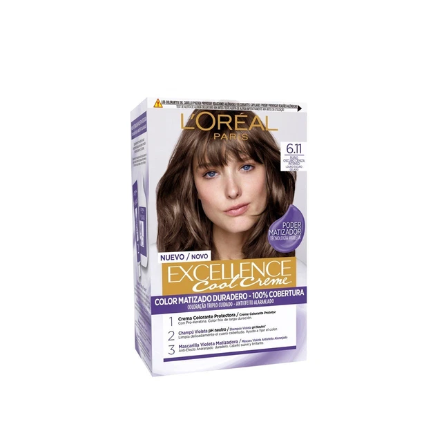 L OR AL PARIS EXCELLENCE Cool Creme Hair Dye 6 11 Ash Dark Blond 12 67