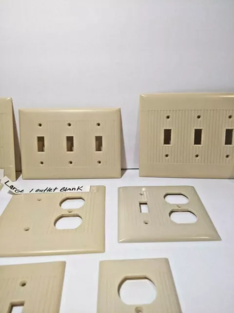 Vintage Art Deco Sierra Bakelite Switch Plate Outlet Covers Ivory Ribbed Choose 3