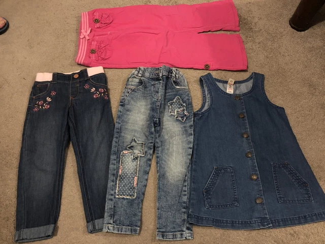 Girls  clothes bundle age 2-3 3-4 years jeans cargos denim dress