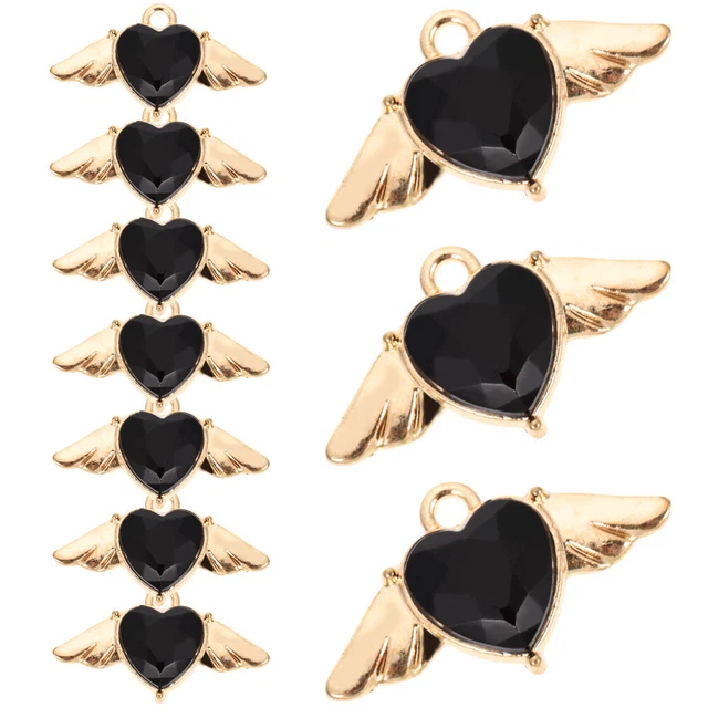 10 Pcs Charms Jewelry Making Bulk Angel Necklace Wings Pendants Love