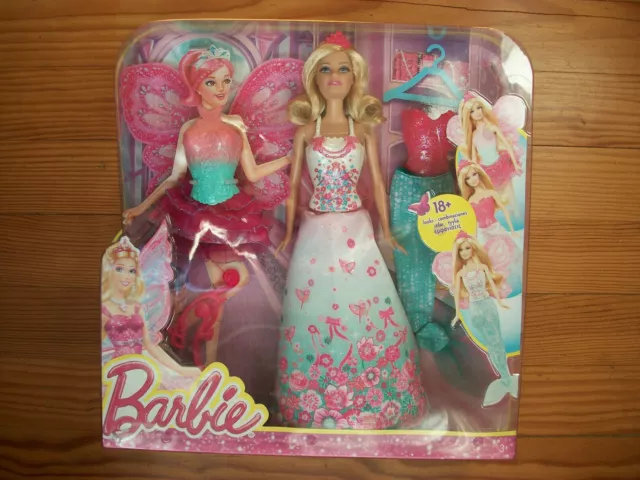 ♫ Barbie en boite :  Barbie Dreamtopia 3 en 1 Princesse, Sirène & Fée 2013  ♫