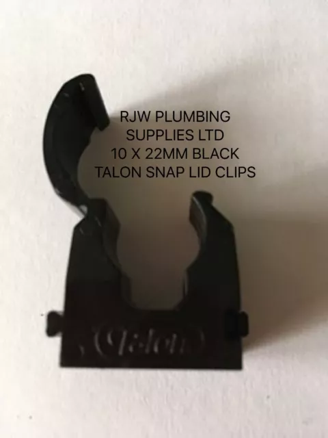 10 Pack X 22Mm Black Talon Snap Lid Pipe Clips/Plumbing/Copper Pipe/Job Lot