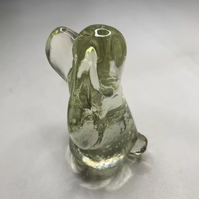 Vtg Leonard TOWLE Glass Hound Dog Paperweight Controlled Bubble Art Glass Read