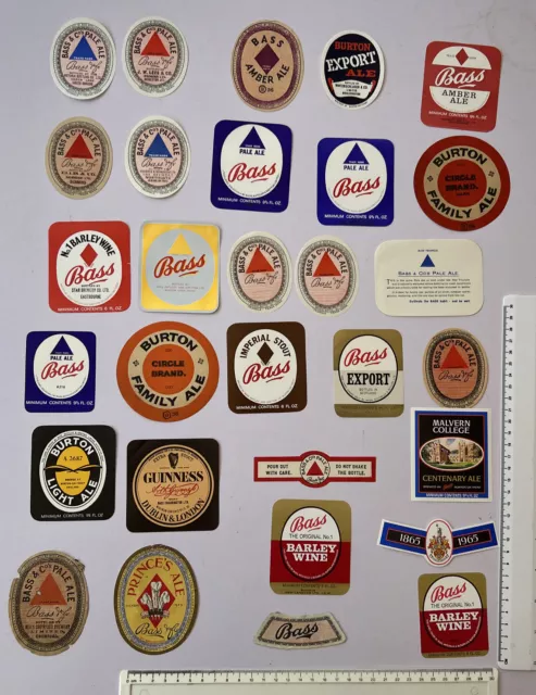 30 Old Bass Burton On Trent Brewery  Beer Labels Pale Ale, Mixed Bottlers Etc