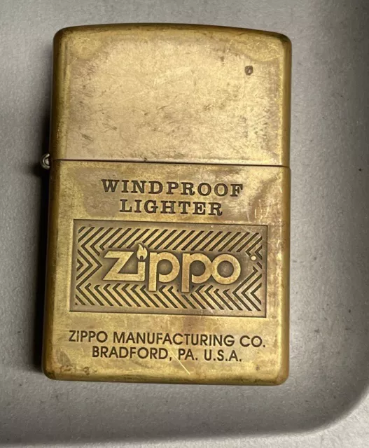 2014 Zippo Lighter Solid Brass - Made in Bradford, Original Insert - USA