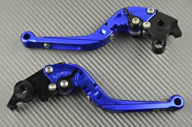 Levier levers flip-up foldable repliable bleu blue Suzuki GSXR 1000	2009-2015