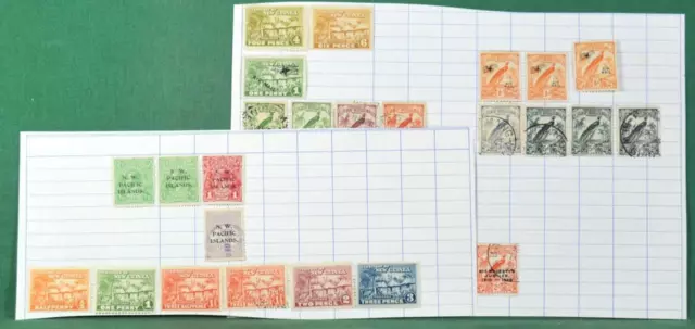 Papua New Guinea Stamps On 4 Pages From Old Album (Z57)