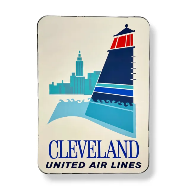 Cleveland Magnet Vintage 1950's Airline Travel Poster Art Print Sublimated 3"x4"