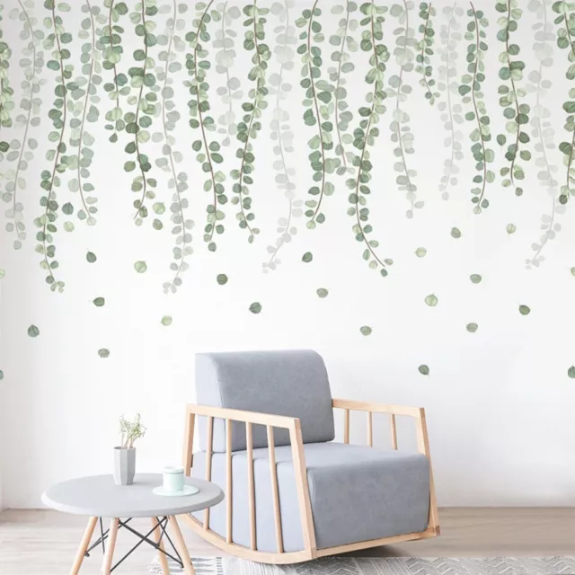 Autocollants muraux feuilles vertes pour chambre à coucher salon décoration cr