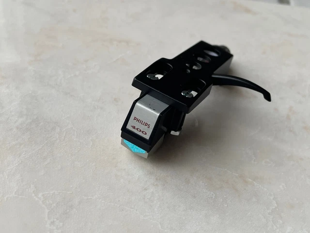 Porte Cellule noir métal brossé + cellule Philips GP400 + diamant neuf GP400