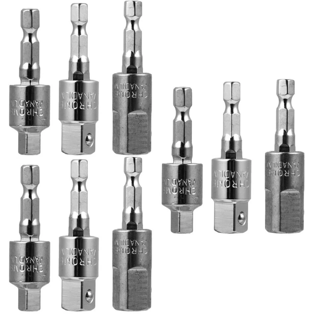 3 COUNT SOCKET Converter Set Impact Adapter 360°Rotatable Drill to £22. ...