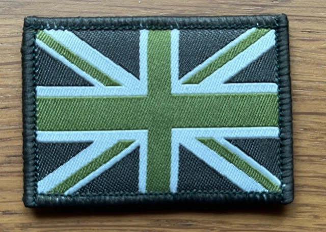 Union Jack Patch – Subdued Green MTP TRF Hook And Loop – Military Tactical