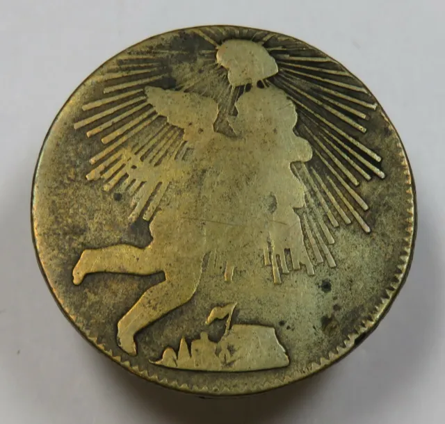 1858 1/4 Real Brass Angel Mexico Coin Item #31990