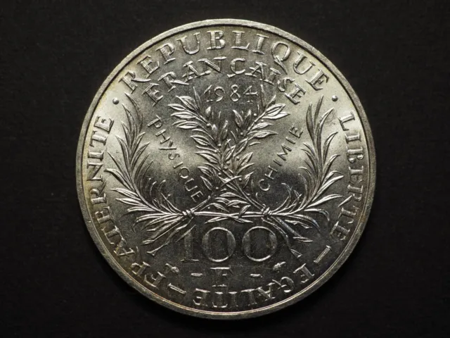Numismatique FRANCE : Pièce de 100 Francs Marie Curie Argent 900°/°° - 1984. SUP