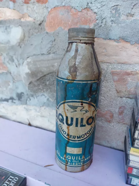 1940 AQUILOIL Trieste lattina Alluminio Aquila  Olio  Latta Italiano Anni 40