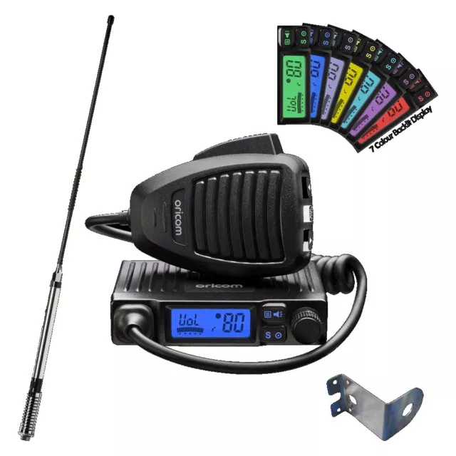 ORICOM UHF300 UHF MICRO 5 WATT 80CH CB RADIO+6.5DBi FGLASS ANTENNA PACK+Z MOUNT