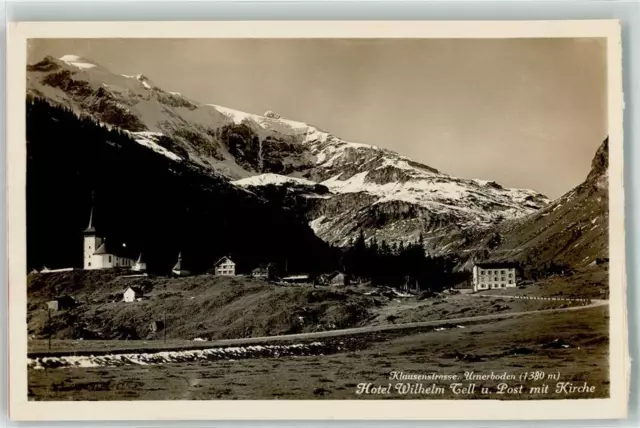 39371751 - Urnerboden Hotel Wilhelm Tell Post Kirche