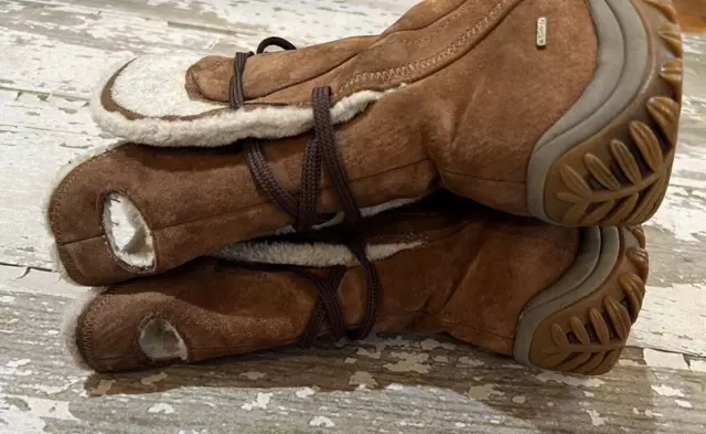 PATAGONIA WS ATTLEE Tie Winter Boots Primaloft Leather Waterproof Brown ...