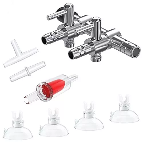 2-Way Aquarium Control Valve Fish Tank Air Valve Air Flow Distributor Splitter