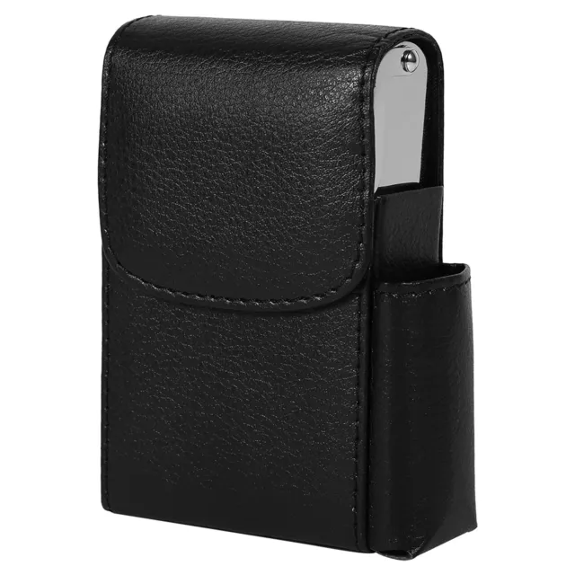 ()Etui à Cigarettes En Cuir PU Pochette à Tabac Porte Briquet Boîte De FR