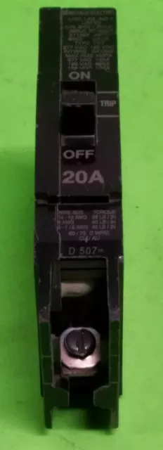 GE TEY120 Circuit Breaker 20A 1P  277VAC/125VDC Type TEY