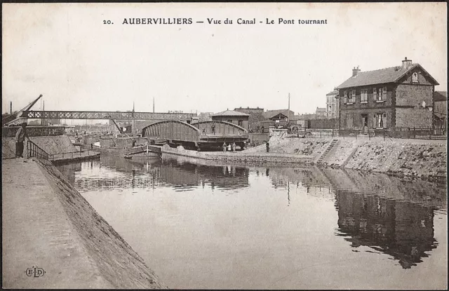 AUBERVILLIERS (93) - Vue du Canal - Le Pont tournant