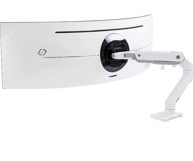 Ergotron HX desk mount monitor arm with heavy duty tilt, white
