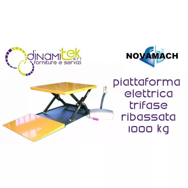 Npf100Ed Piattaforma Elettroidraulica Trifase Ribassata Portata 1000 Kg Novamach