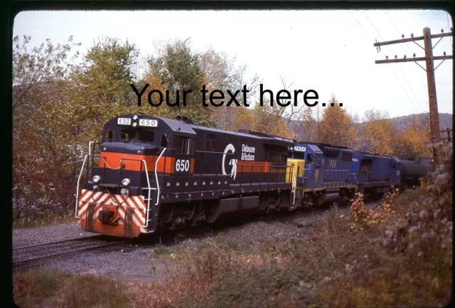 i967 Orig. Slide Delaware & Hudson 650, 7404, 2918 at Lanesboro, Pa 1985