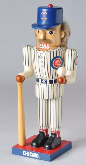 Vintage Kurt Adler Chicago Cubs Baseball Nutcracker 2005 Wood 14" MLB