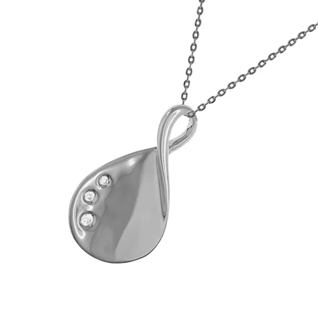 Collier réglable 40-45cm en Argent 925 rhodié et Oxydes de zirconium - Femme