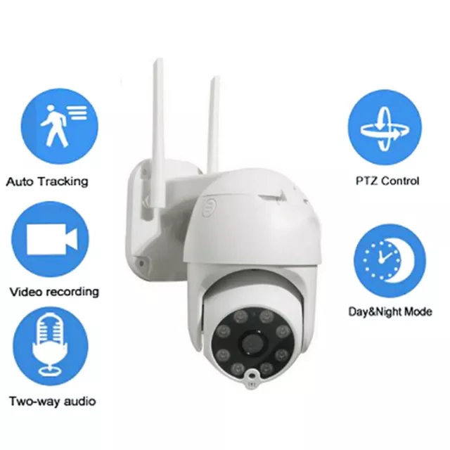 Caméra IP Webcams Wifi Salle Dôme sans Fil Extérieur SD 2MP Ptz HD 8 LED 8167QP