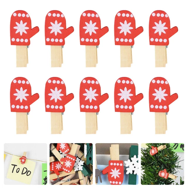 30 pz clip per legno colorata graffette per biancheria graffette per carta legni albero di Natale