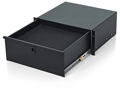 Rackworks Standard 4U Rack Mount Drawer with Foam Interior and Lock; 14.2" De...