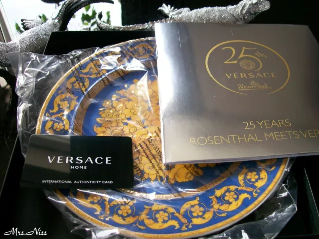 Rosenthal Versace Floralia Blue Teller 22 cm 25 Jahre Versace **NEUWARE & OVP** 5