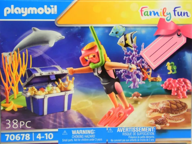 Playmobil 70678 Geschenkset Schatztaucherin Schildkröten Delfin Fische Kiste NEU