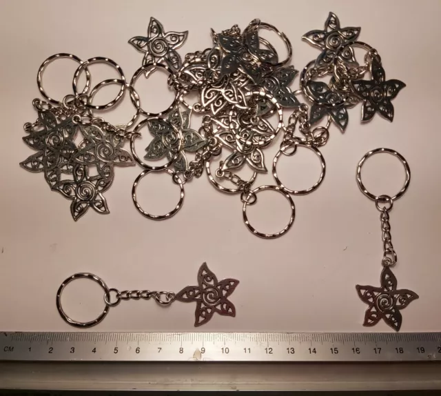 Wholesale job lot of 100 Metal Gold Silver key rings crystal bling