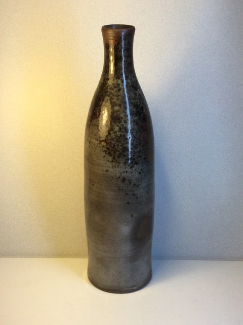 Vase Bouteille De Thierry Chantal Robert, Gres Émaillé. Soliflore. Époque Capron