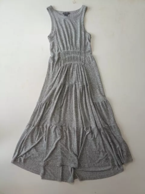 CHELSEA AND THEODORE gray draped tiered maxi dress size small womens ...