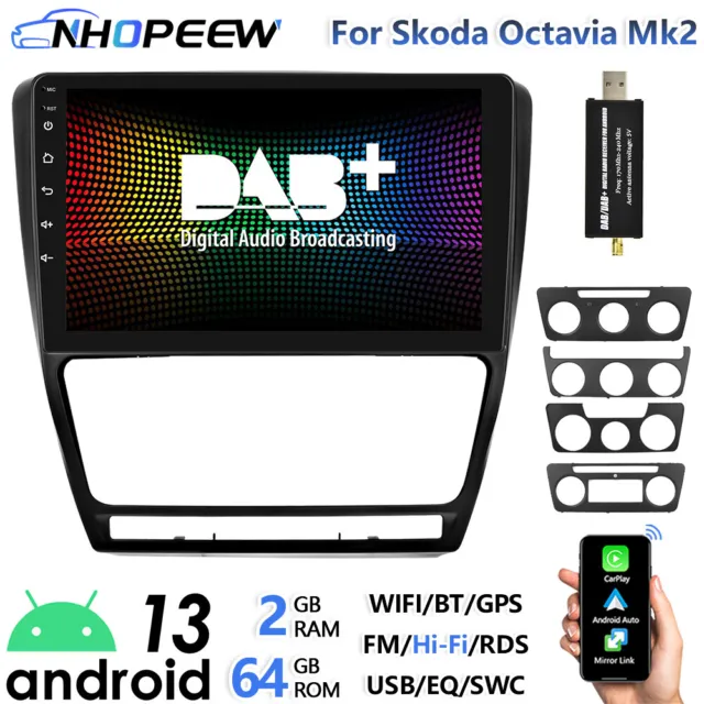 Android Auto Radio For Skoda Octavia Mk2 1Z Rapid CarPlay SatNav