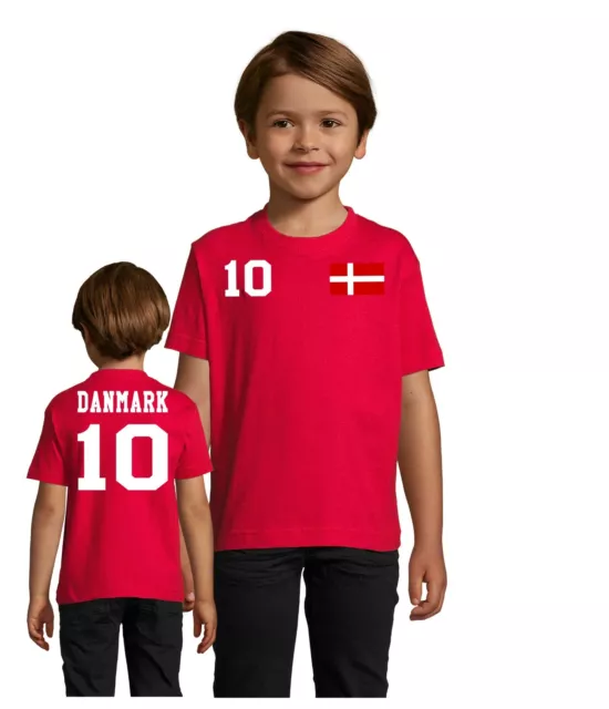 Fußball Handball EM WM Meister Kinder Shirt Trikot Dänemark Wunschname Nummer