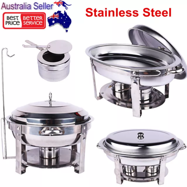 Stainless Steel Bain Marie Chafing Dishes Buffet Food Warmer Heater Pan Tray Set