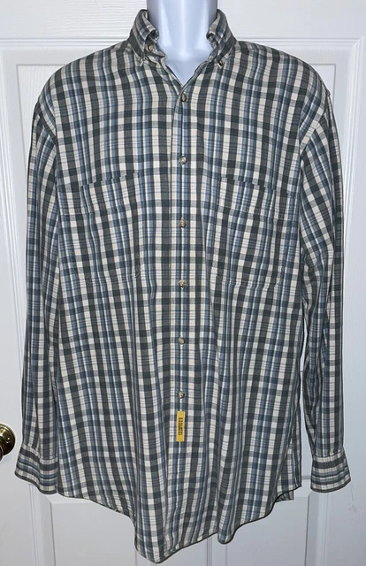 Vintage BD Baggies Sz MEDIUM Blue Button Up L/S 100% Cotton Shirt VGUC