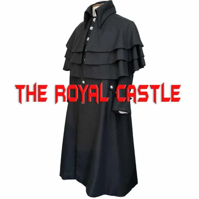 New 18th & 19th Century Triple Cape Black, Off white&Brown Coat The Royal Castle